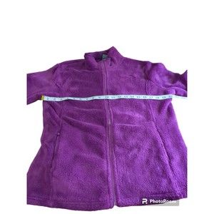 Polar Edge Purple Fleece Long Sleeve Zip Jacket Pockets Womens Size XL